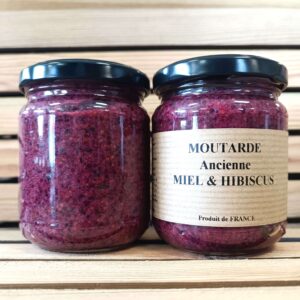 Moutarde à l'ancienne miel et hibiscus 200g